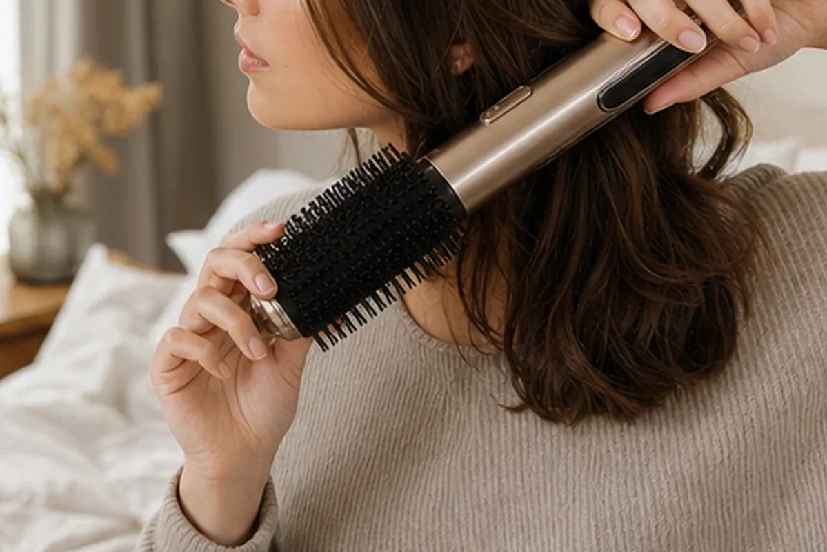 Redaktionelle Detailaufnahme zur Orientierung bei Volumenspray bei Haarbruch