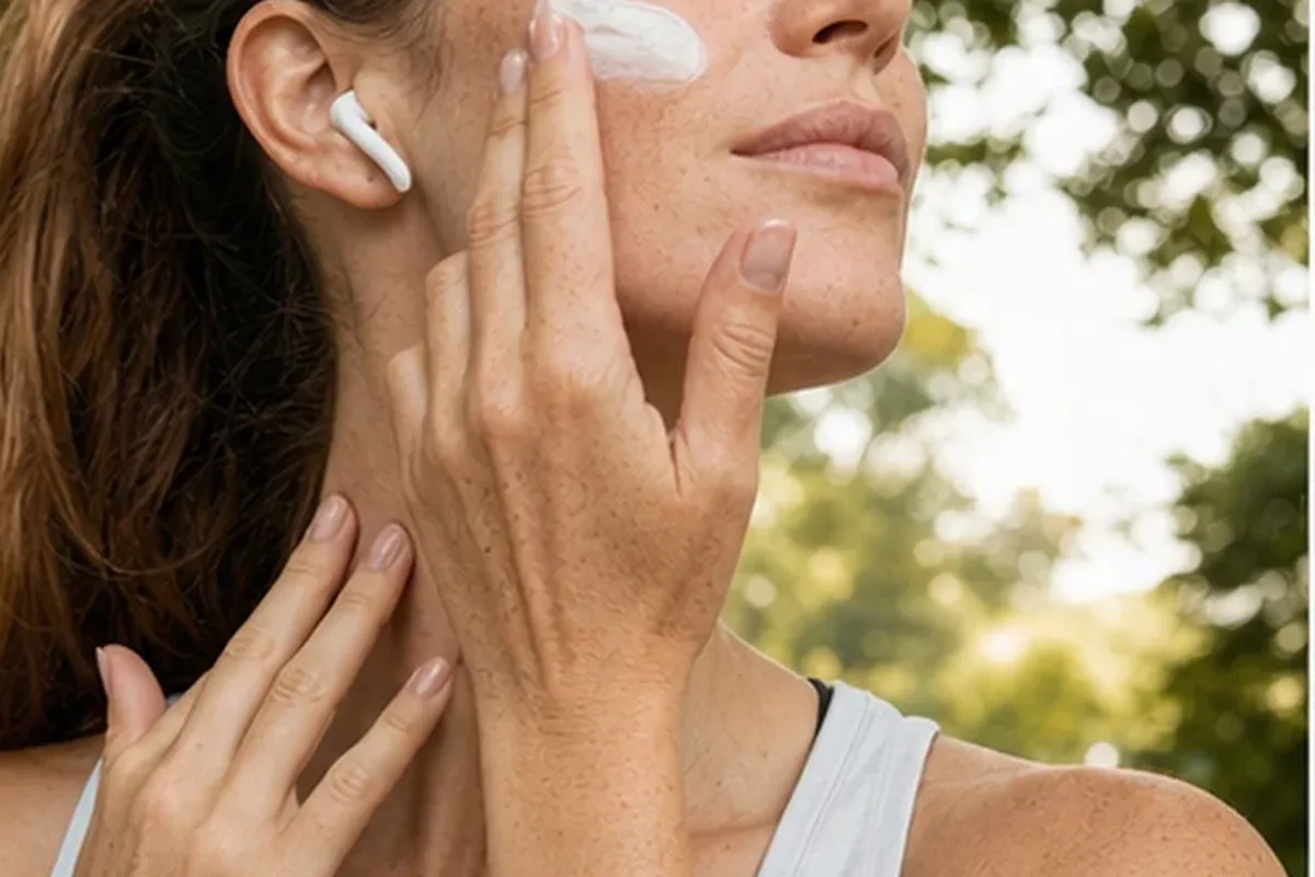 Authentischer Wohlfühlmoment passend zum Beauty-Thema Sonnenschutz für Mischhaut