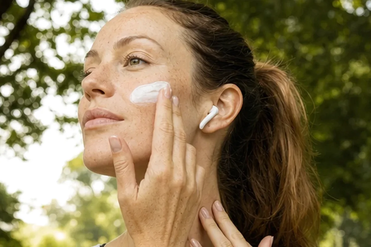 Authentischer Wohlfühlmoment passend zum Beauty-Thema Augenpflege für trockene Haut