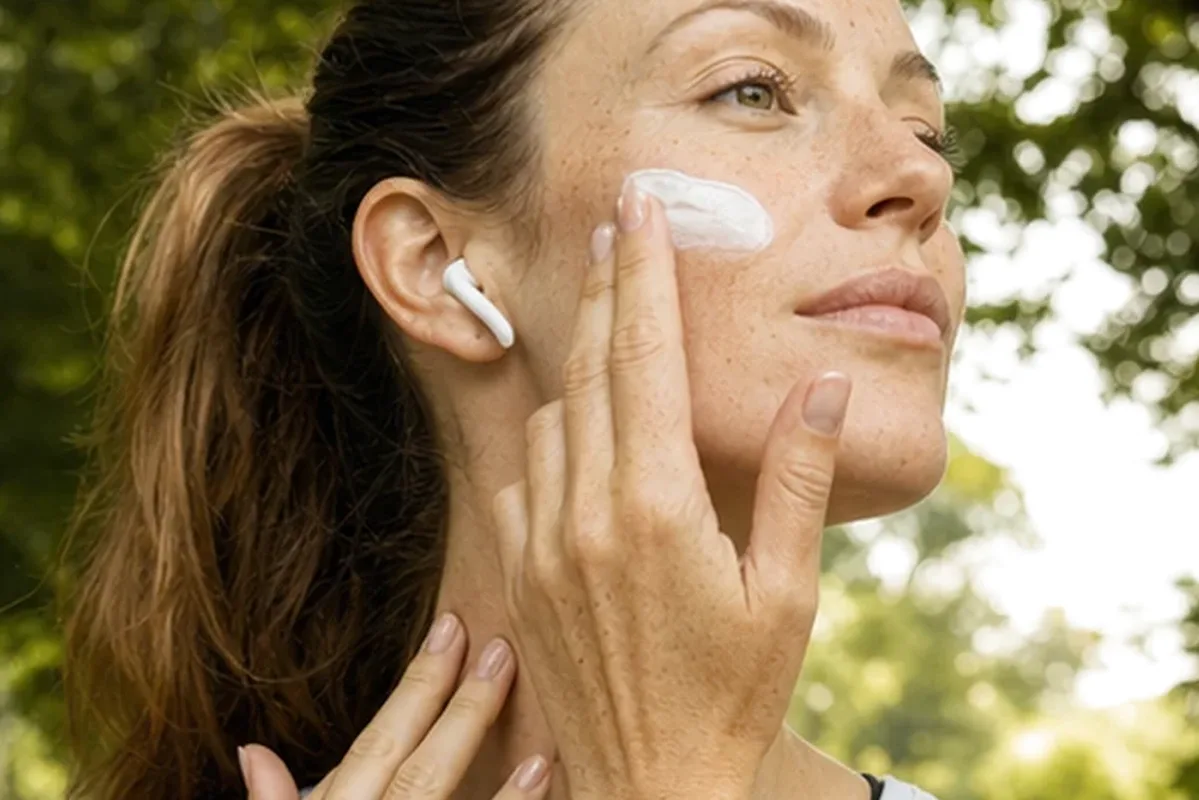 Authentischer Wohlfühlmoment passend zum Beauty-Thema Gesichtscreme bei Rötungen