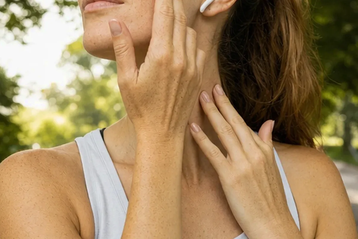 Authentischer Wohlfühlmoment passend zum Beauty-Thema Augenpflege bei ersten Fältchen