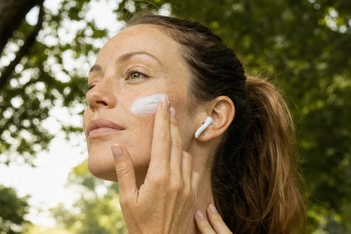 Authentischer Wohlfühlmoment passend zum Beauty-Thema Gesichtswasser für fettige Haut