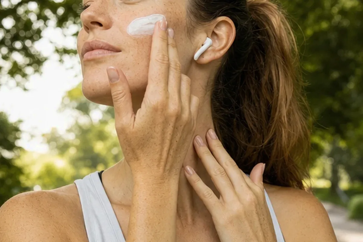 Authentischer Wohlfühlmoment passend zum Beauty-Thema Feuchtigkeitsserum bei ersten Fältchen