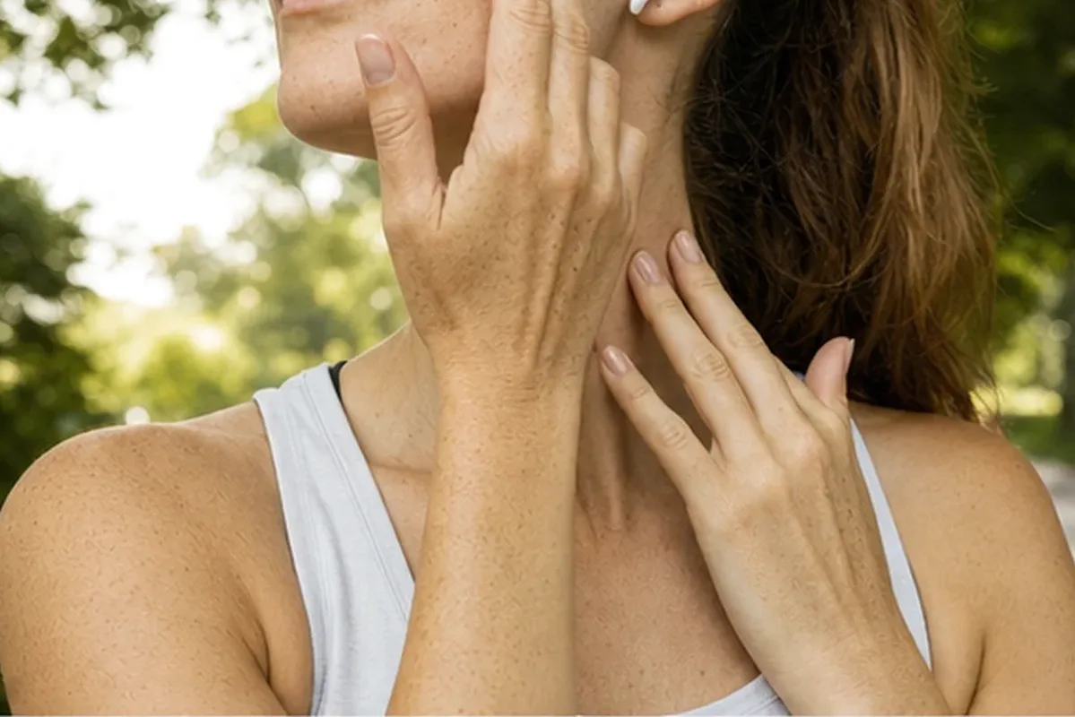 Authentischer Wohlfühlmoment passend zum Beauty-Thema Hautbarriere-Pflege bei Pigmentflecken