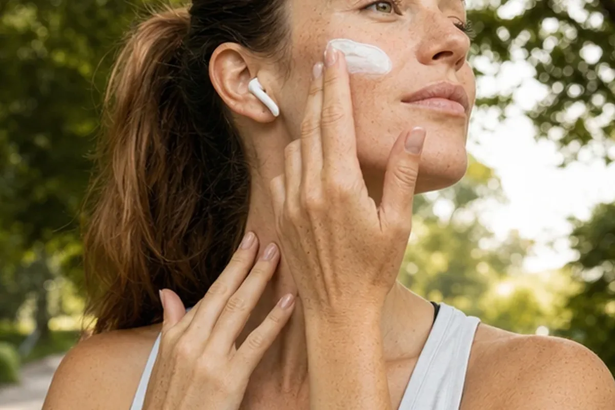 Authentischer Wohlfühlmoment passend zum Beauty-Thema Augenpflege für unreine Haut