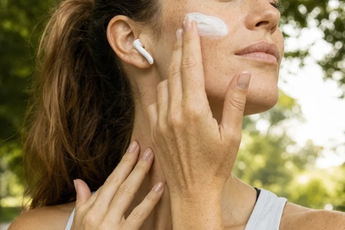 Authentischer Wohlfühlmoment passend zum Beauty-Thema Vitamin-C-Serum für trockene Haut