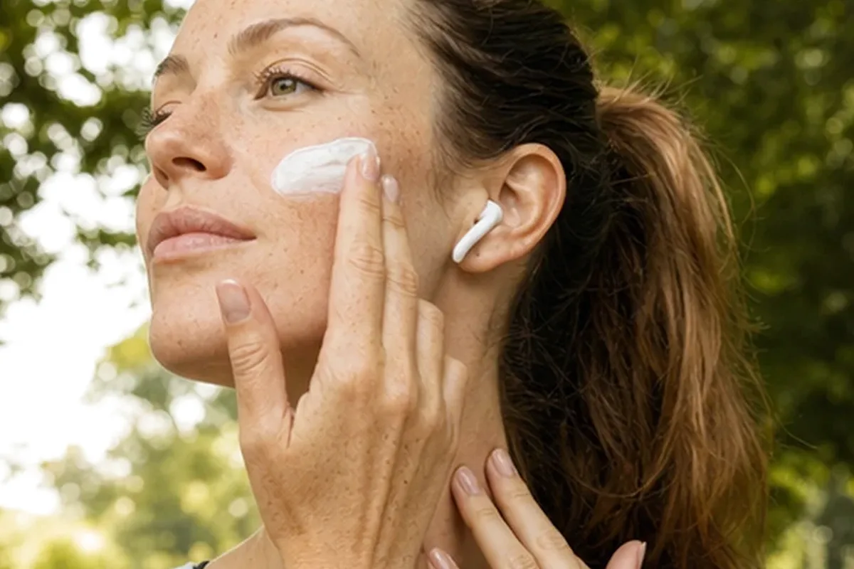 Authentischer Wohlfühlmoment passend zum Beauty-Thema Augenpflege für fettige Haut