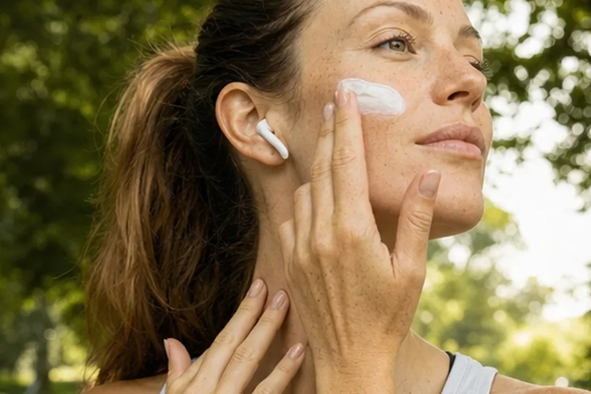 Authentischer Wohlfühlmoment passend zum Beauty-Thema Gesichtsmaske für unreine Haut