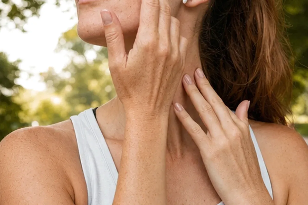 Authentischer Wohlfühlmoment passend zum Beauty-Thema Hyaluron-Serum bei Pigmentflecken