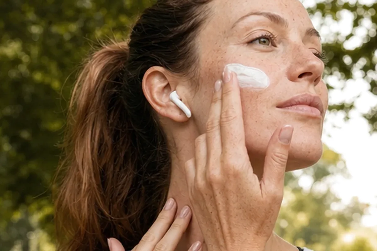 Authentischer Wohlfühlmoment passend zum Beauty-Thema Vitamin-C-Serum für fettige Haut