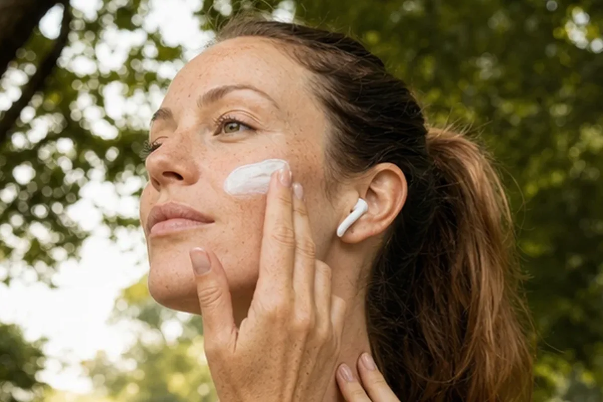 Authentischer Wohlfühlmoment passend zum Beauty-Thema Anti-Aging-Routine bei Pigmentflecken