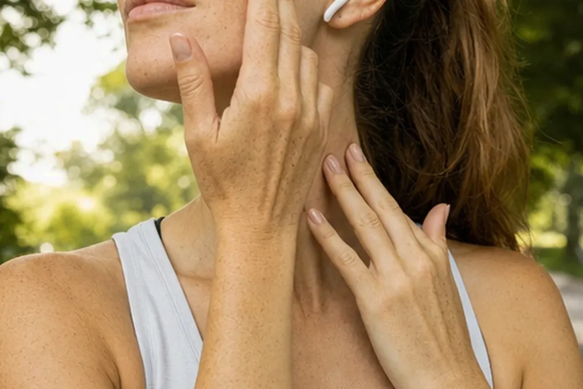 Authentischer Wohlfühlmoment passend zum Beauty-Thema Gesichtsmaske für empfindliche Haut