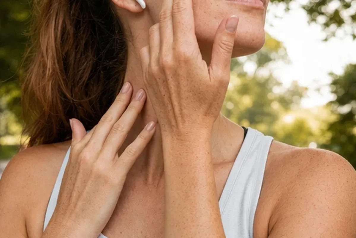 Authentischer Wohlfühlmoment passend zum Beauty-Thema Sonnenschutz für fettige Haut