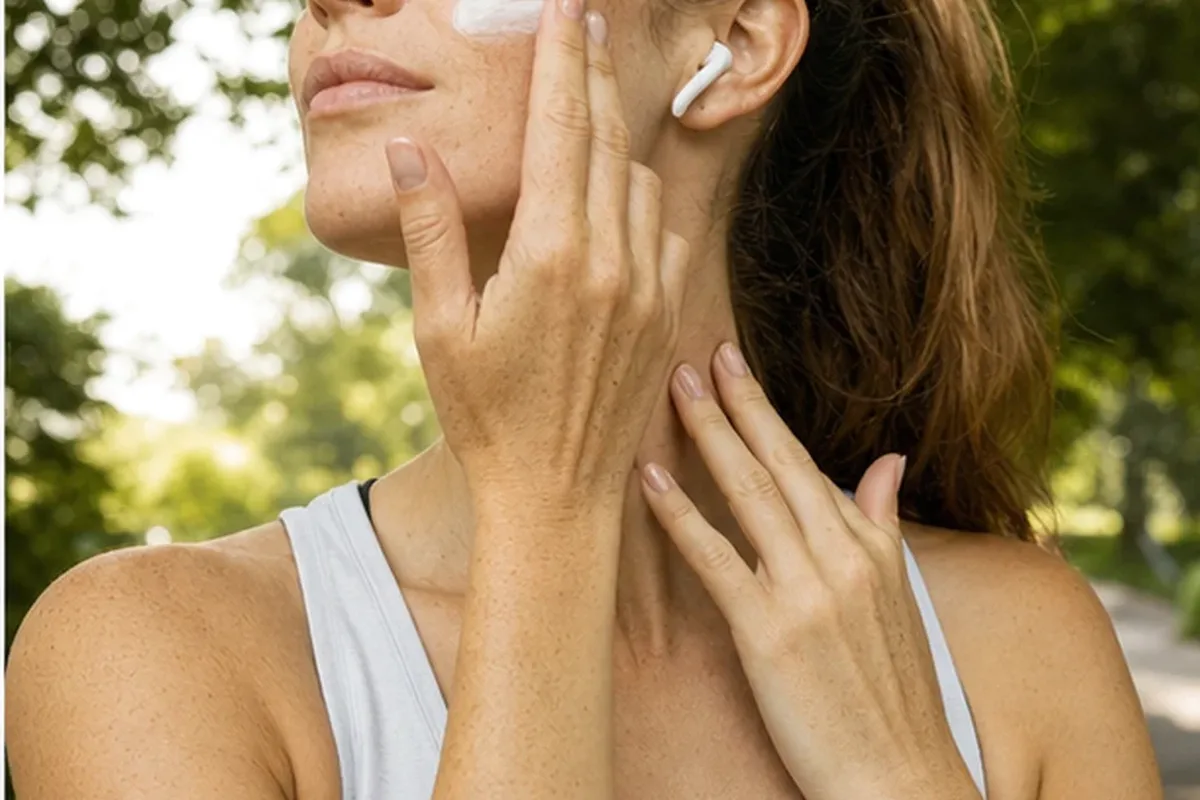 Authentischer Wohlfühlmoment passend zum Beauty-Thema Hyaluron-Serum für empfindliche Haut