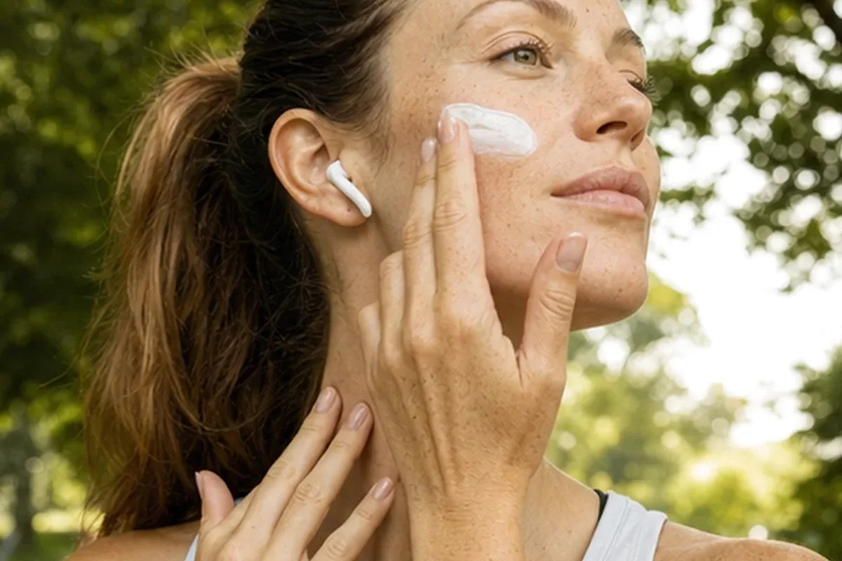 Authentischer Wohlfühlmoment passend zum Beauty-Thema Sonnenschutz für empfindliche Haut
