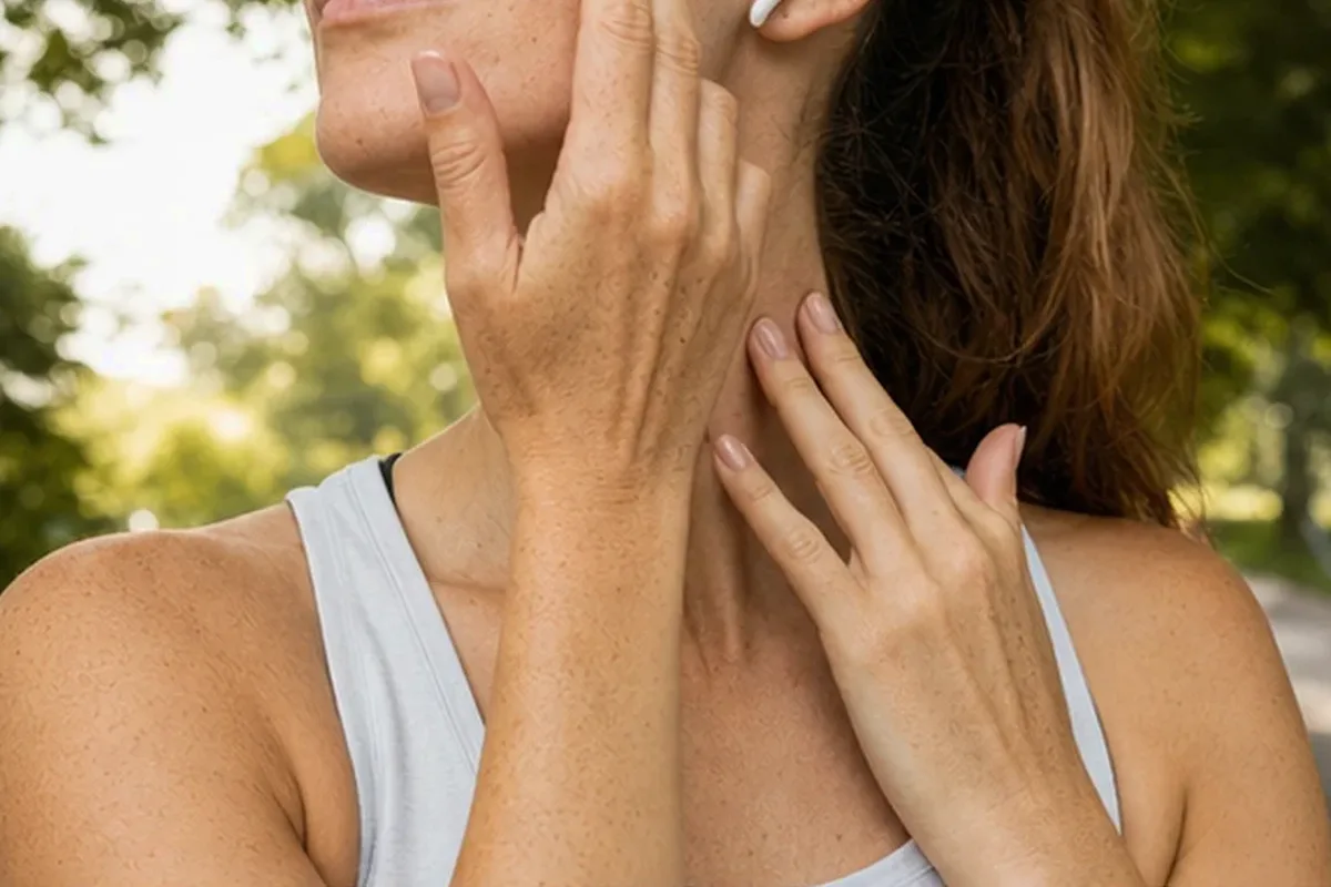 Authentischer Wohlfühlmoment passend zum Beauty-Thema Reinigungsöl bei Pigmentflecken