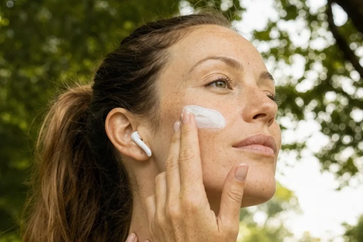 Authentischer Wohlfühlmoment passend zum Beauty-Thema Augenpflege für unreine Haut