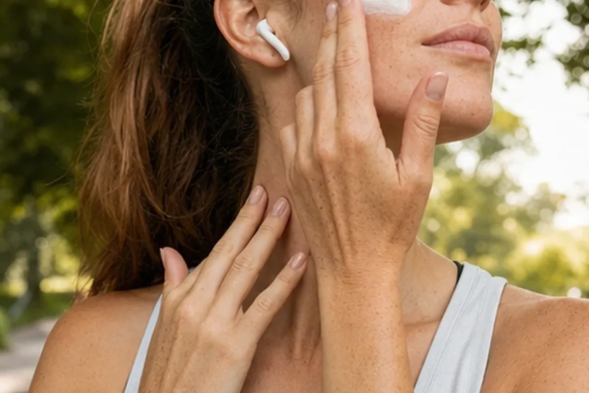 Authentischer Wohlfühlmoment passend zum Beauty-Thema Sonnenschutz bei Rötungen
