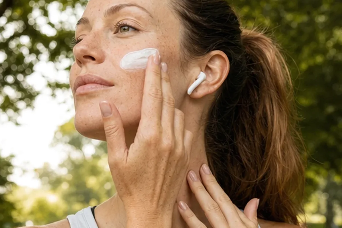 Authentischer Wohlfühlmoment passend zum Beauty-Thema Sonnenschutz bei Pigmentflecken