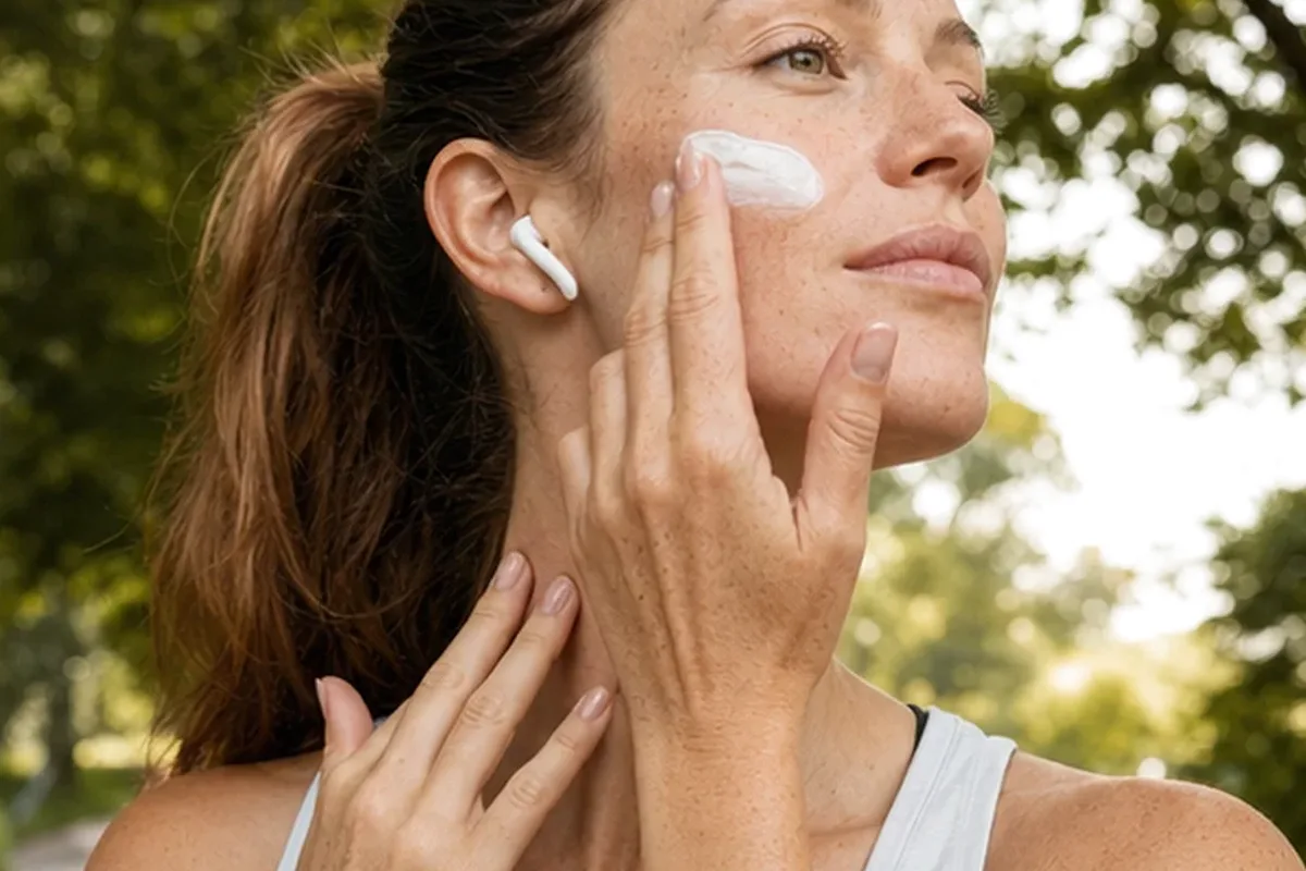 Authentischer Wohlfühlmoment passend zum Beauty-Thema Gesichtscreme für fettige Haut