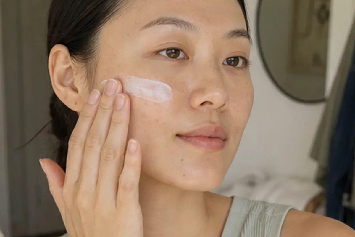 Authentische Beauty-Routine passend zum Thema Niacinamid-Serum bei ersten Fältchen