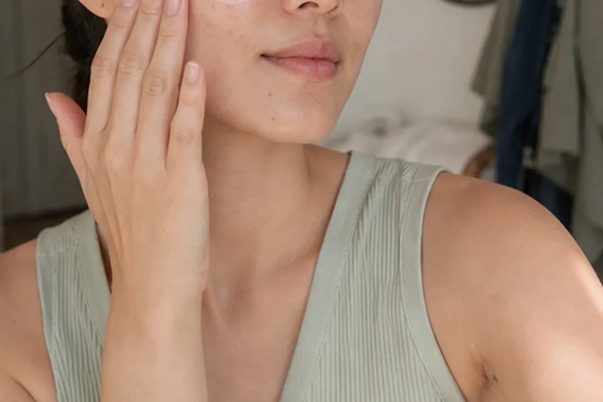 Authentischer Wohlfühlmoment passend zum Beauty-Thema Mizellenwasser bei Pigmentflecken