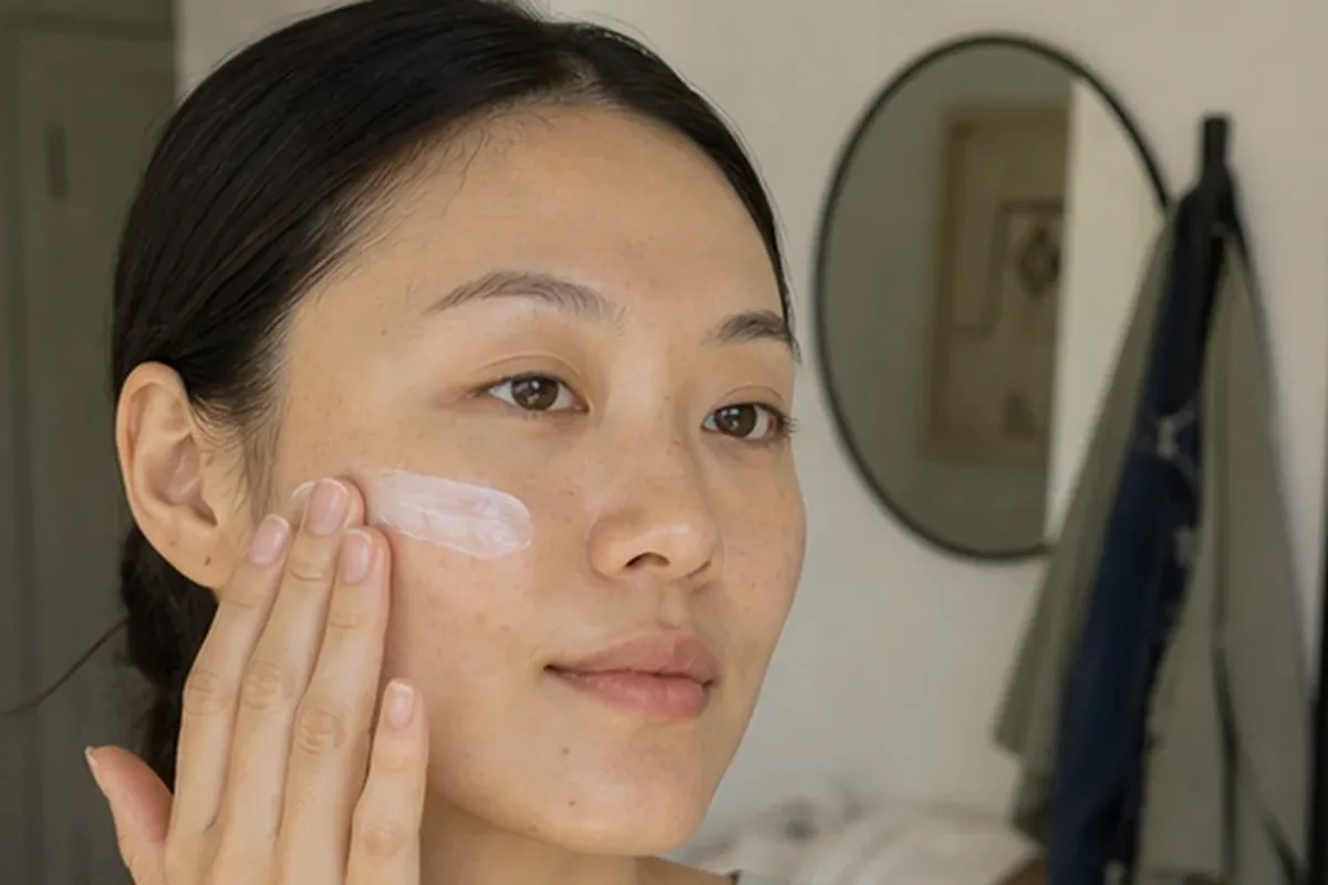 Authentischer Wohlfühlmoment passend zum Beauty-Thema Reinigungsöl für trockene Haut