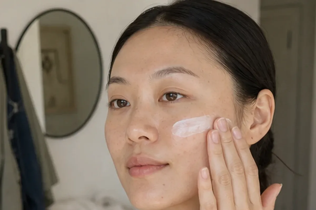 Authentischer Wohlfühlmoment passend zum Beauty-Thema Retinol-Serum für Mischhaut