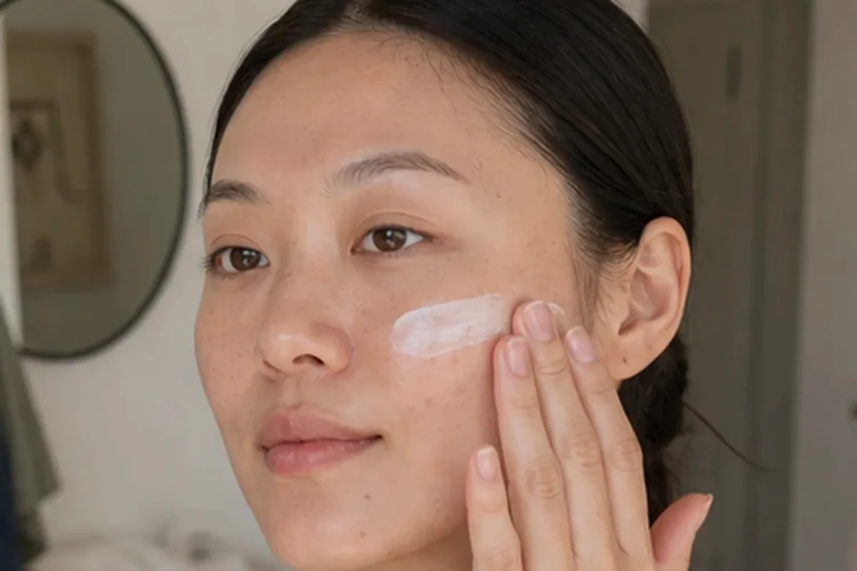 Authentischer Wohlfühlmoment passend zum Beauty-Thema Gesichtsreinigung bei ersten Fältchen