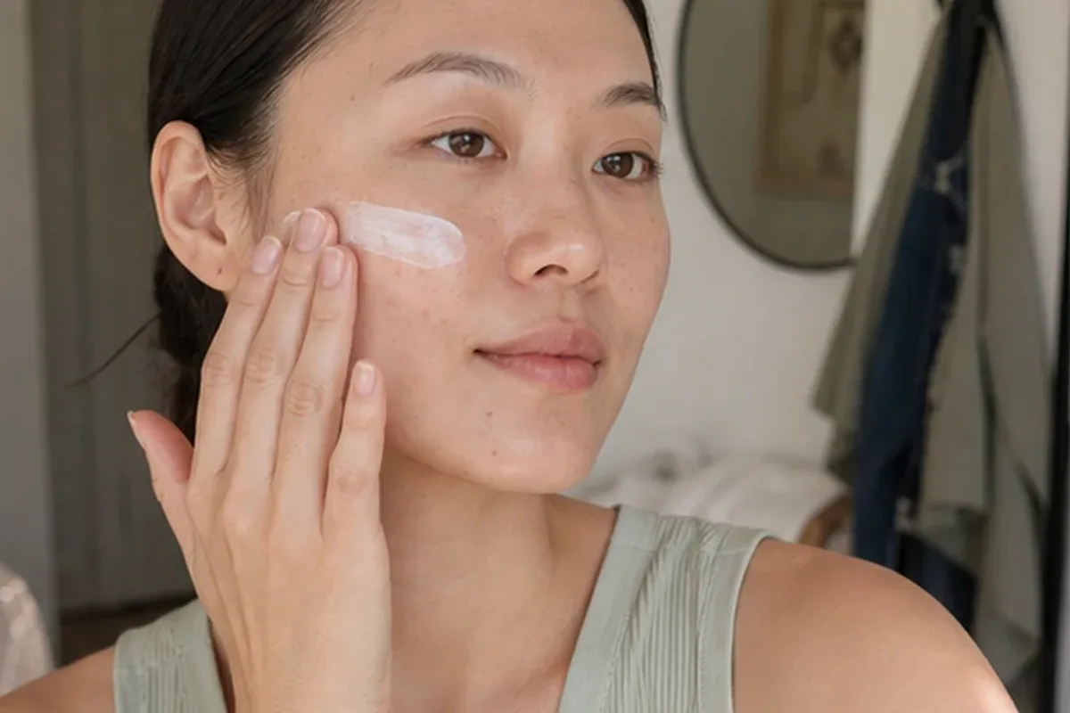 Authentischer Wohlfühlmoment passend zum Beauty-Thema Reinigungsöl für fettige Haut