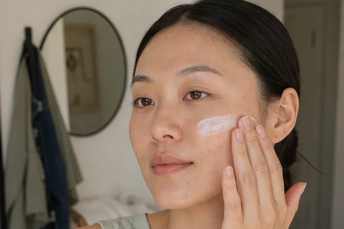 Authentischer Wohlfühlmoment passend zum Beauty-Thema Chemisches Peeling bei ersten Fältchen