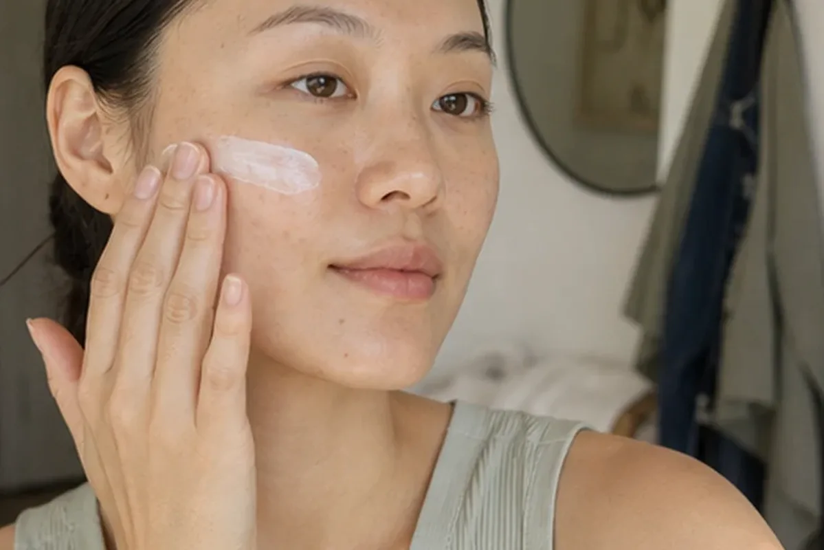 Authentischer Wohlfühlmoment passend zum Beauty-Thema Gesichtswasser für empfindliche Haut