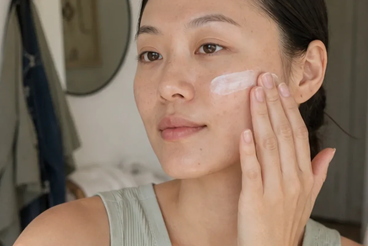Authentischer Wohlfühlmoment passend zum Beauty-Thema Porenreiniger für empfindliche Haut