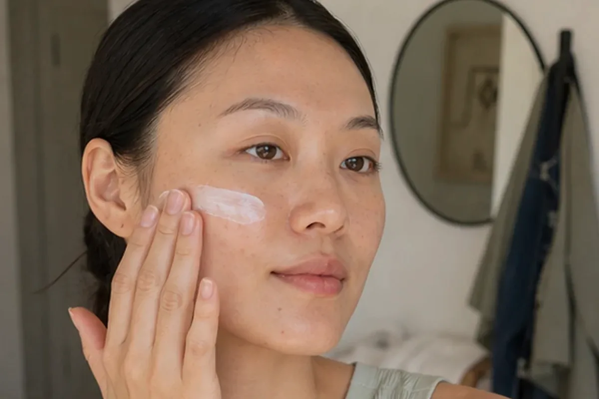 Authentischer Wohlfühlmoment passend zum Beauty-Thema Hautbarriere-Pflege bei Pigmentflecken