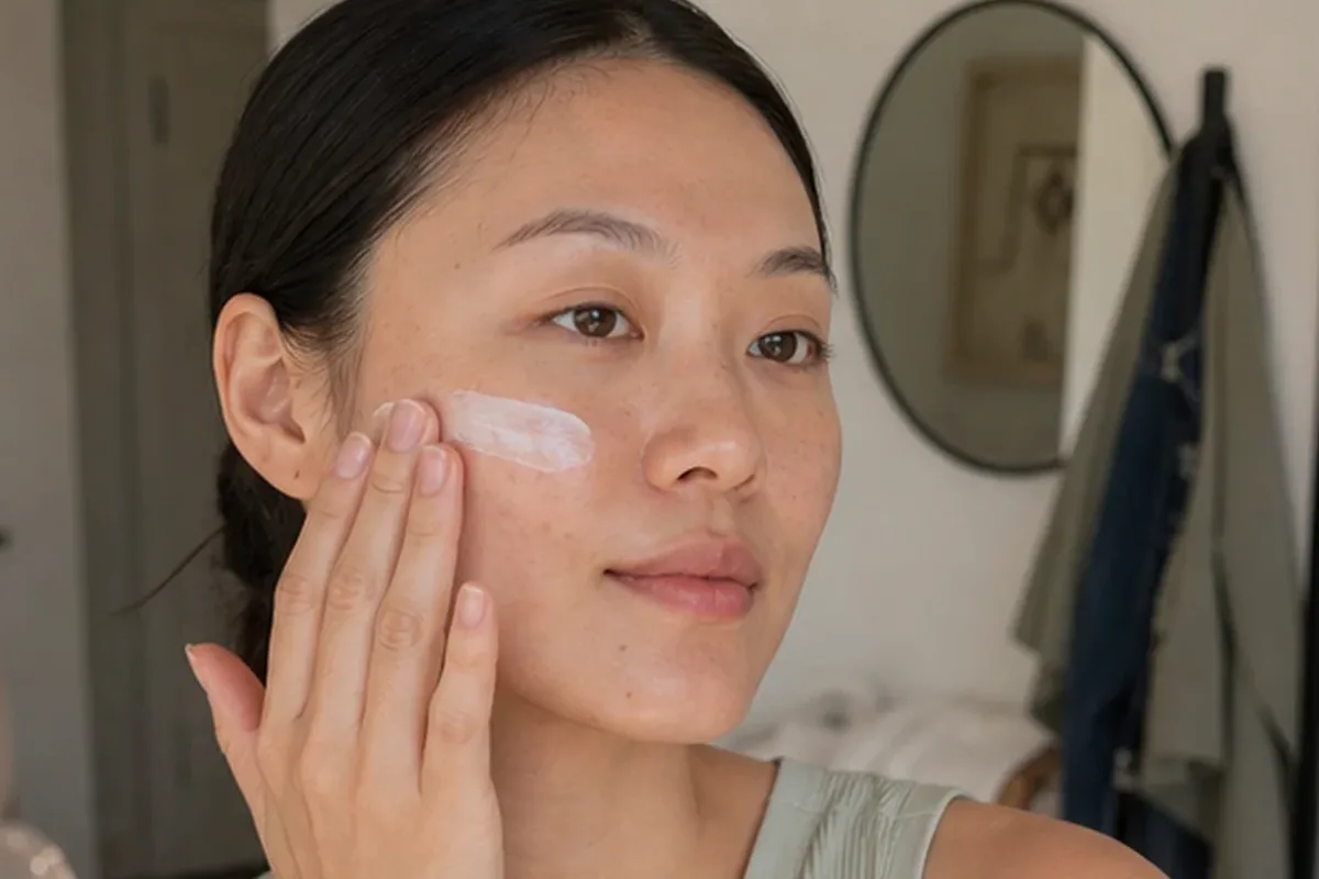 Emotionaler und authentischer Anwendungsmoment rund um Retinol-Serum für fettige Haut
