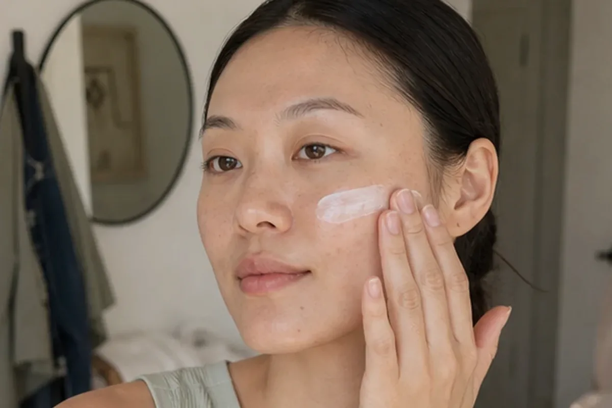 Authentischer Wohlfühlmoment passend zum Beauty-Thema Vitamin-C-Serum für Mischhaut