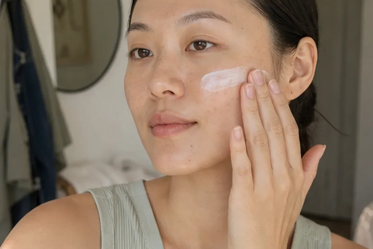 Authentischer Wohlfühlmoment passend zum Beauty-Thema Feuchtigkeitsserum für empfindliche Haut